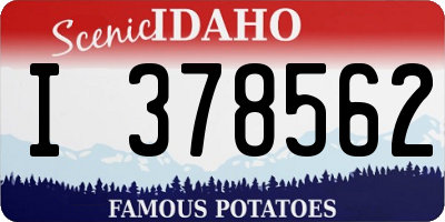 ID license plate I378562