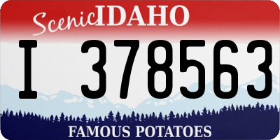 ID license plate I378563