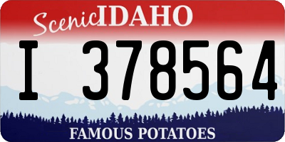 ID license plate I378564
