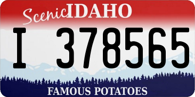 ID license plate I378565
