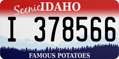 ID license plate I378566