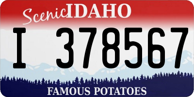 ID license plate I378567