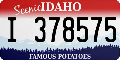 ID license plate I378575