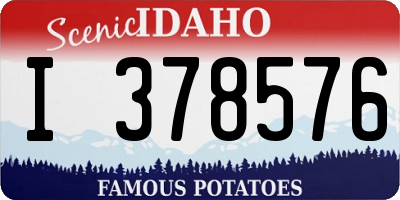 ID license plate I378576