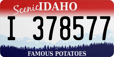 ID license plate I378577