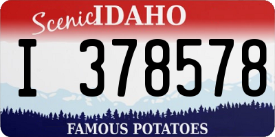 ID license plate I378578