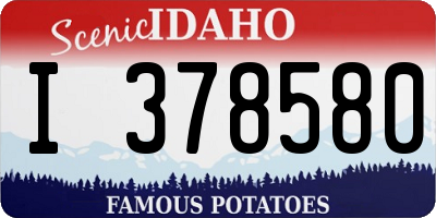 ID license plate I378580