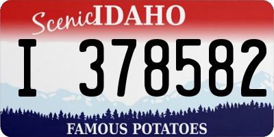 ID license plate I378582