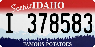 ID license plate I378583