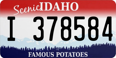 ID license plate I378584