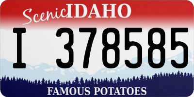ID license plate I378585