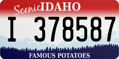ID license plate I378587