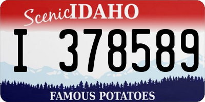 ID license plate I378589