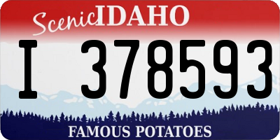ID license plate I378593
