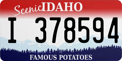 ID license plate I378594
