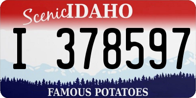 ID license plate I378597