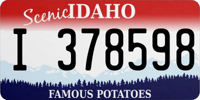 ID license plate I378598