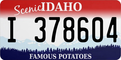 ID license plate I378604