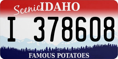 ID license plate I378608