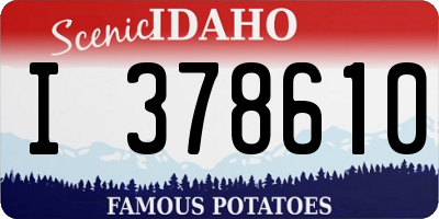 ID license plate I378610