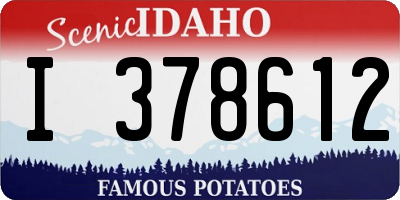 ID license plate I378612