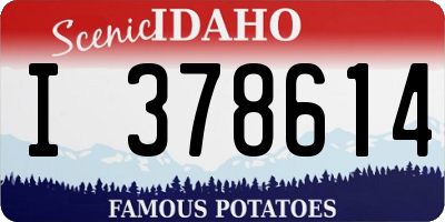 ID license plate I378614