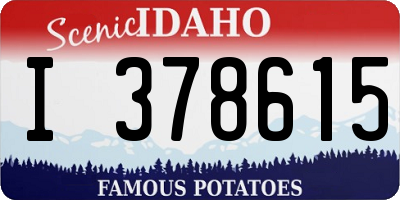 ID license plate I378615