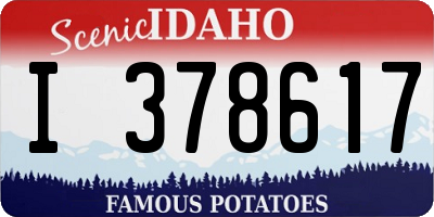 ID license plate I378617