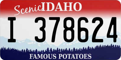 ID license plate I378624