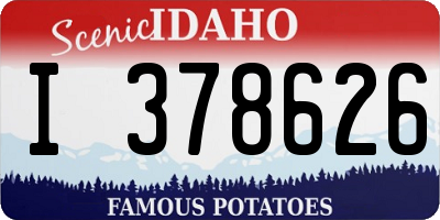 ID license plate I378626