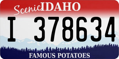 ID license plate I378634