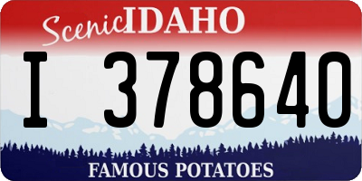 ID license plate I378640