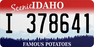ID license plate I378641
