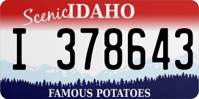 ID license plate I378643