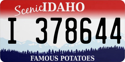 ID license plate I378644