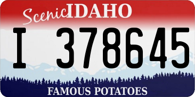 ID license plate I378645