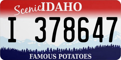 ID license plate I378647