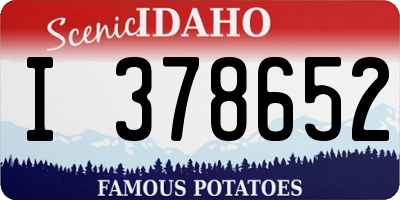 ID license plate I378652