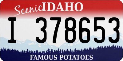 ID license plate I378653