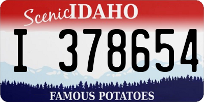 ID license plate I378654