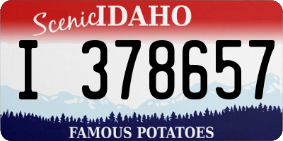 ID license plate I378657