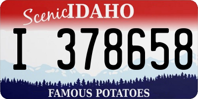 ID license plate I378658