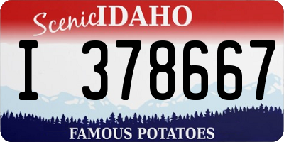 ID license plate I378667