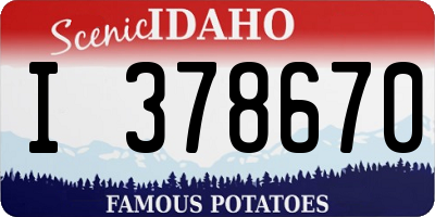 ID license plate I378670