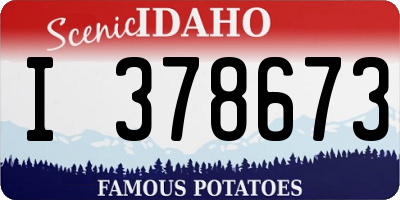 ID license plate I378673