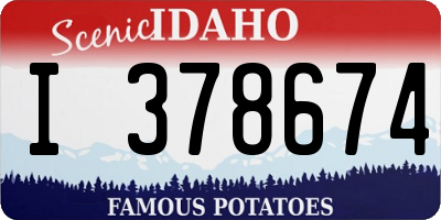 ID license plate I378674