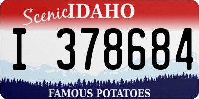 ID license plate I378684