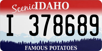 ID license plate I378689