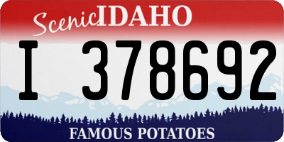 ID license plate I378692