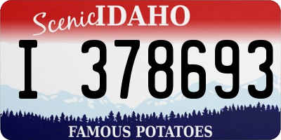 ID license plate I378693